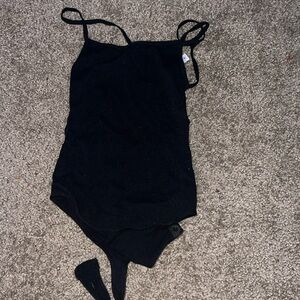 Black open back bodysuit
